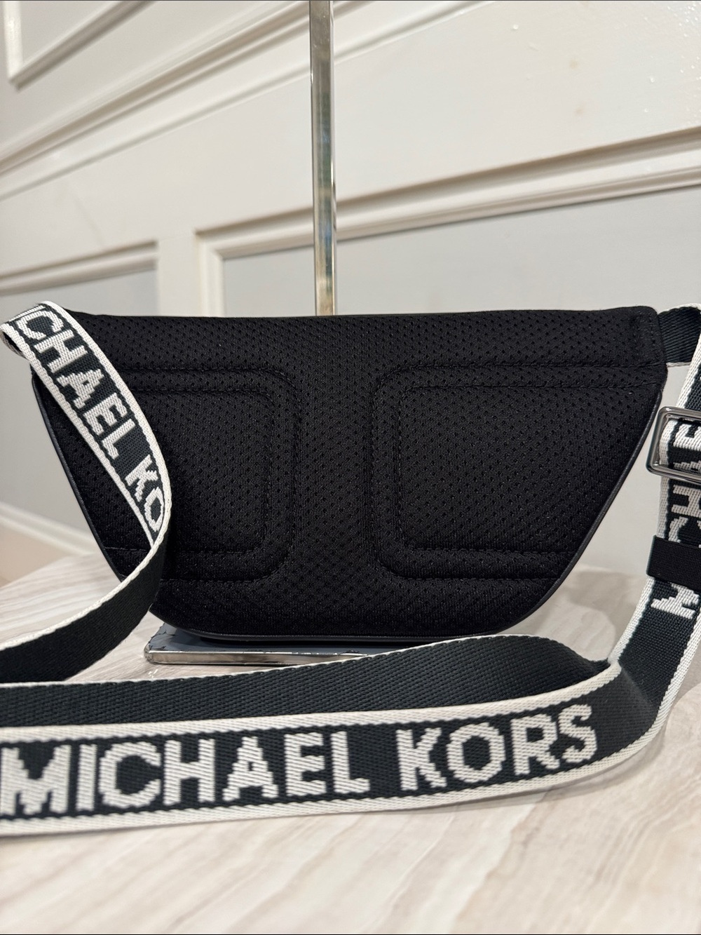 Michael Kors Bag Cooper Mini Belt Bag Logo Signature Blue Black Fanny Pack - Picture 5 of 17